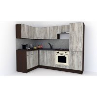 Bucatarie de Colt GENA NEW 1 ST. 140-250, Cu Corp de Cuptor, Wenge / Decor K084